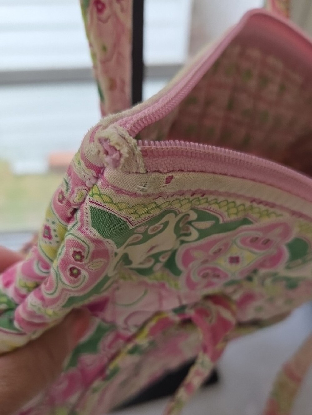 Vera Bradley Quilted Paisley Tote in Pink & Green - Picture 7 of 10